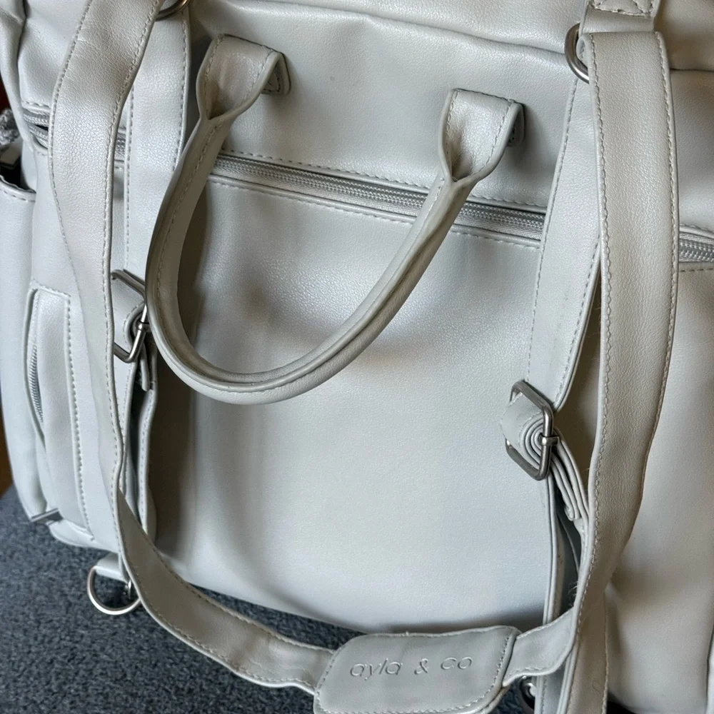 Chic Cream Backpack with Front Pocket